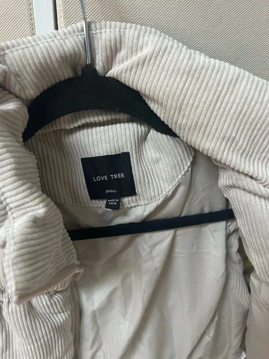 Love Tree Beige Corduroy Puffer Vest - Picture 3 of 4